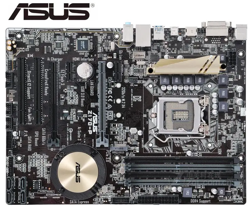 ASUS Z170-P Материнские платы DDR4 LGA 1151 платы USB3.0 USB2.0 HDMI 64GB Z170 б/у настольные материнские платы ПК
