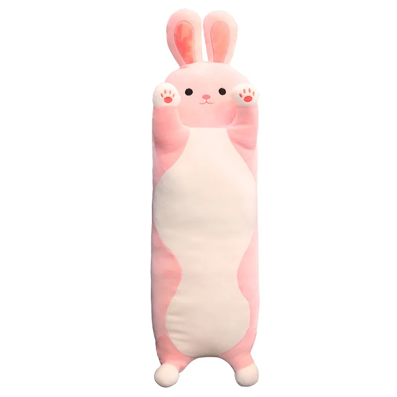 Pink Rabbit Плюшевые животные кошка свинка Шиба ину креативные длинные мягкие игрушки офис Ланч брейк сон Спящая Подушка Мягкая Подарочная кукла для детей - Цвет: Pink Rabbit
