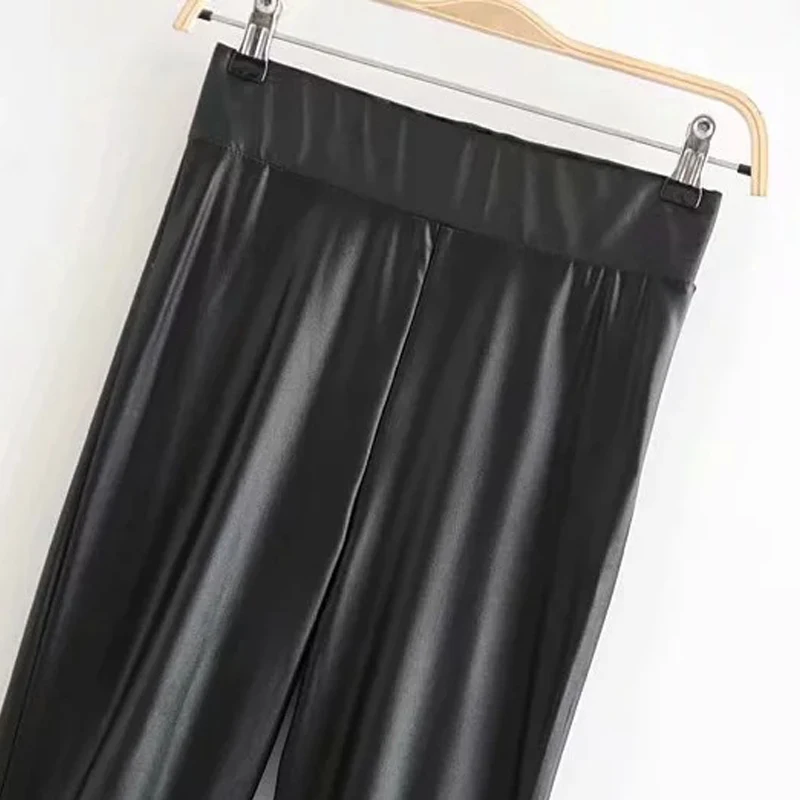 Осенние зимние сексуальные обтягивающие брюки из искусственной кожи женские