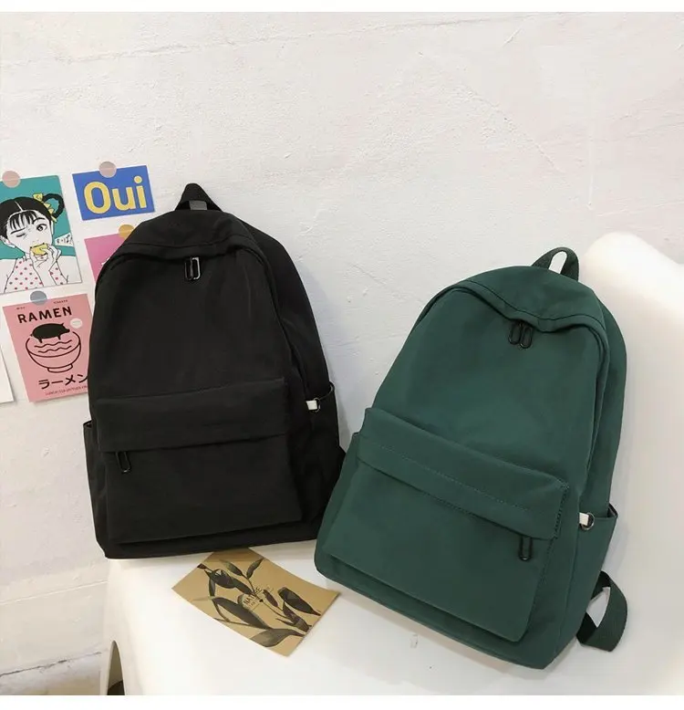 Женский рюкзак модный однотонный простой прочный популярный школьный Ulzzang для