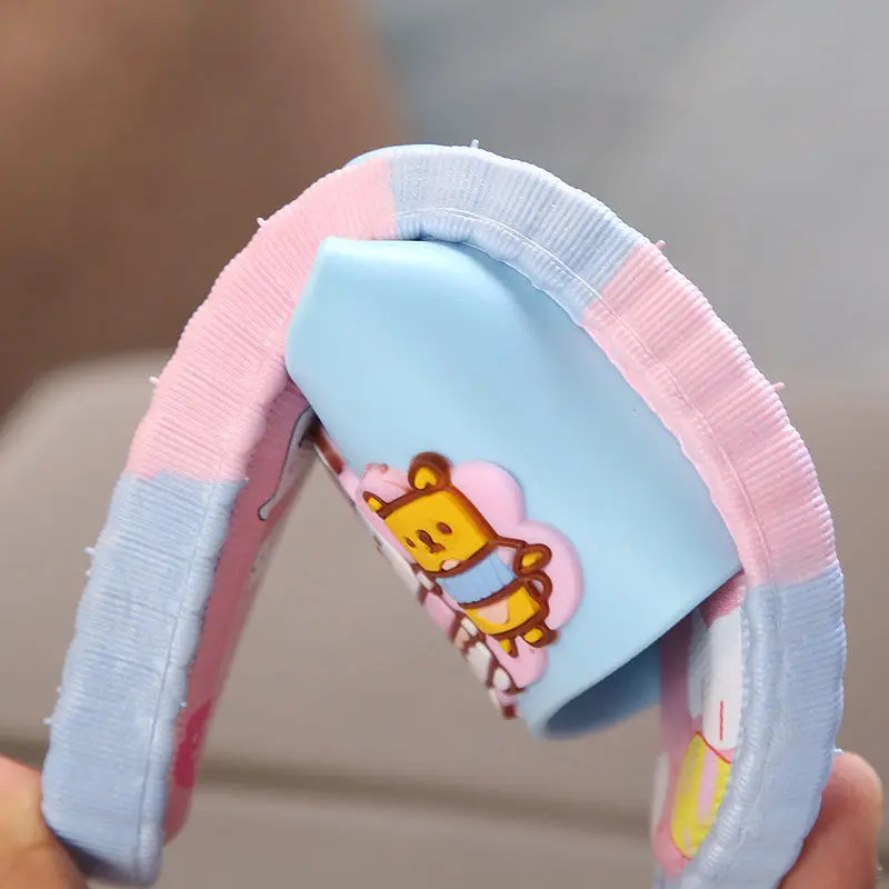 Летние детские тапочки с кроликом для мальчиков и девочек мягкие Нескользящие