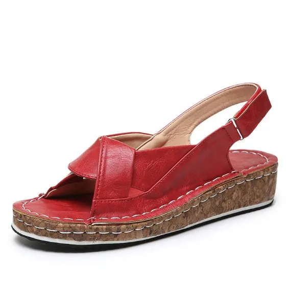 Женские босоножки в римском стиле на танкетке повседневные сандалии с открытым