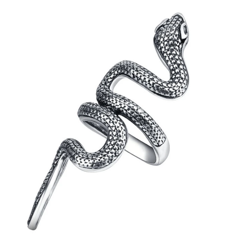

Retro punk three-dimensional snake ring 2 colors new fashion super large personality snake-shaped adjustable ring with open punk