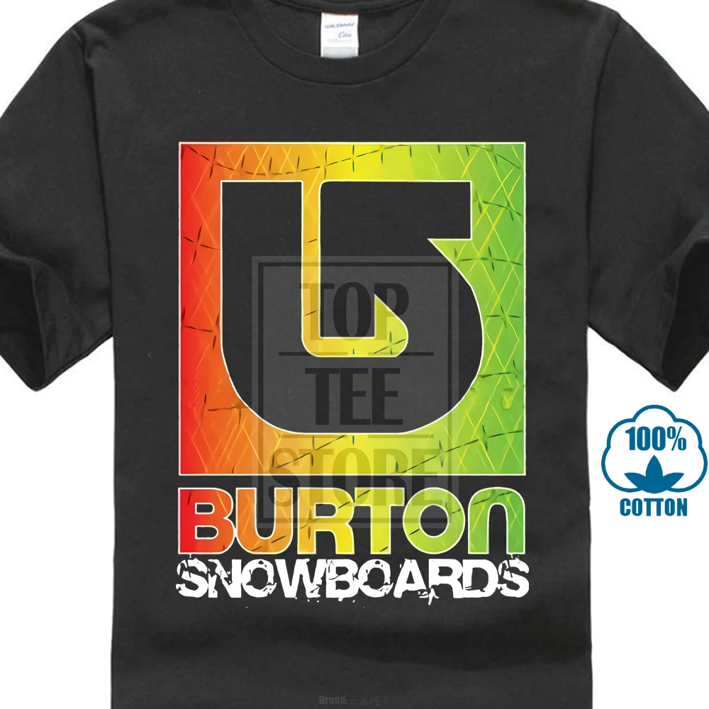 Черная футболка с логотипом Burton Snowboards Мужская коротким рукавом и круглым вырезом