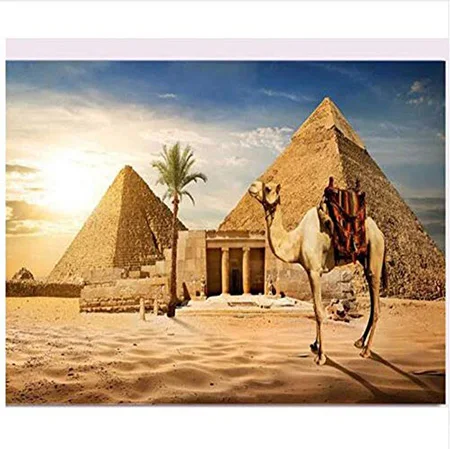 

Egyptian Pyramids oil picture drawing by numbers with diy paints painting by numbers acrylic paint wall decoration