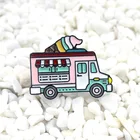 Микс-дизайн, Детская Брошь с изображением милого мороженого, брошь в виде фургона, значок с изображением милого мороженого, булавка, ювелирные украшения, металлические булавки для рюкзака