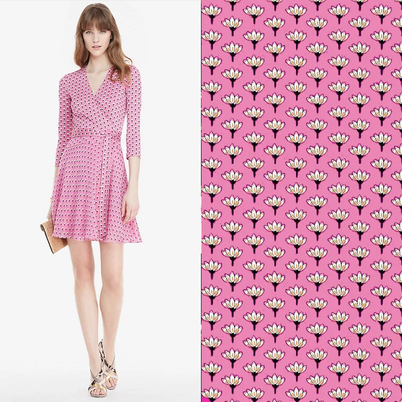 

Factory Custom Printed Polyester Fabric Cloth 145 cm Width Ladies Children's Shirt Dress Clothing Fabric