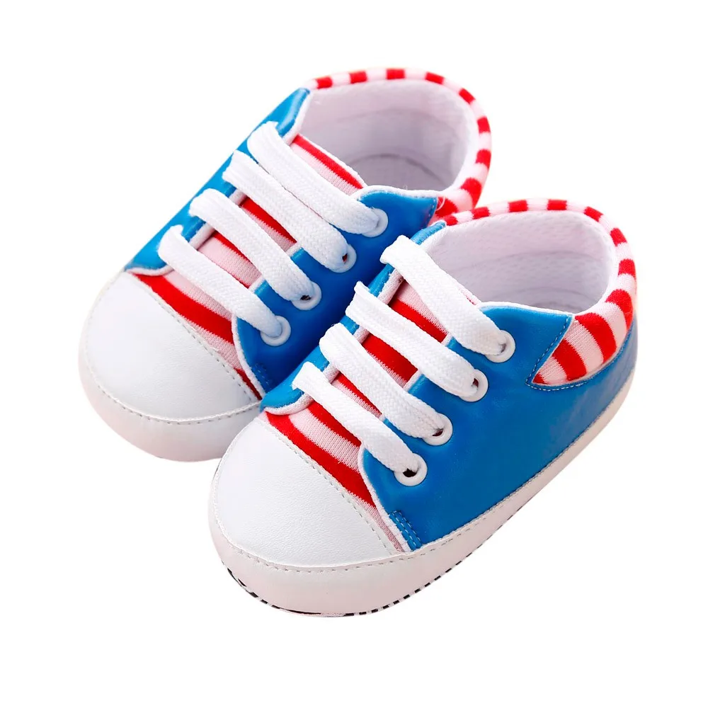 

25# Lace Up Canvas Children Shoes Cute Rubber Sole Baby Girls Toddler Crib Flat Casual Baby Girl Shoes Soft Anti-slip Sneakers