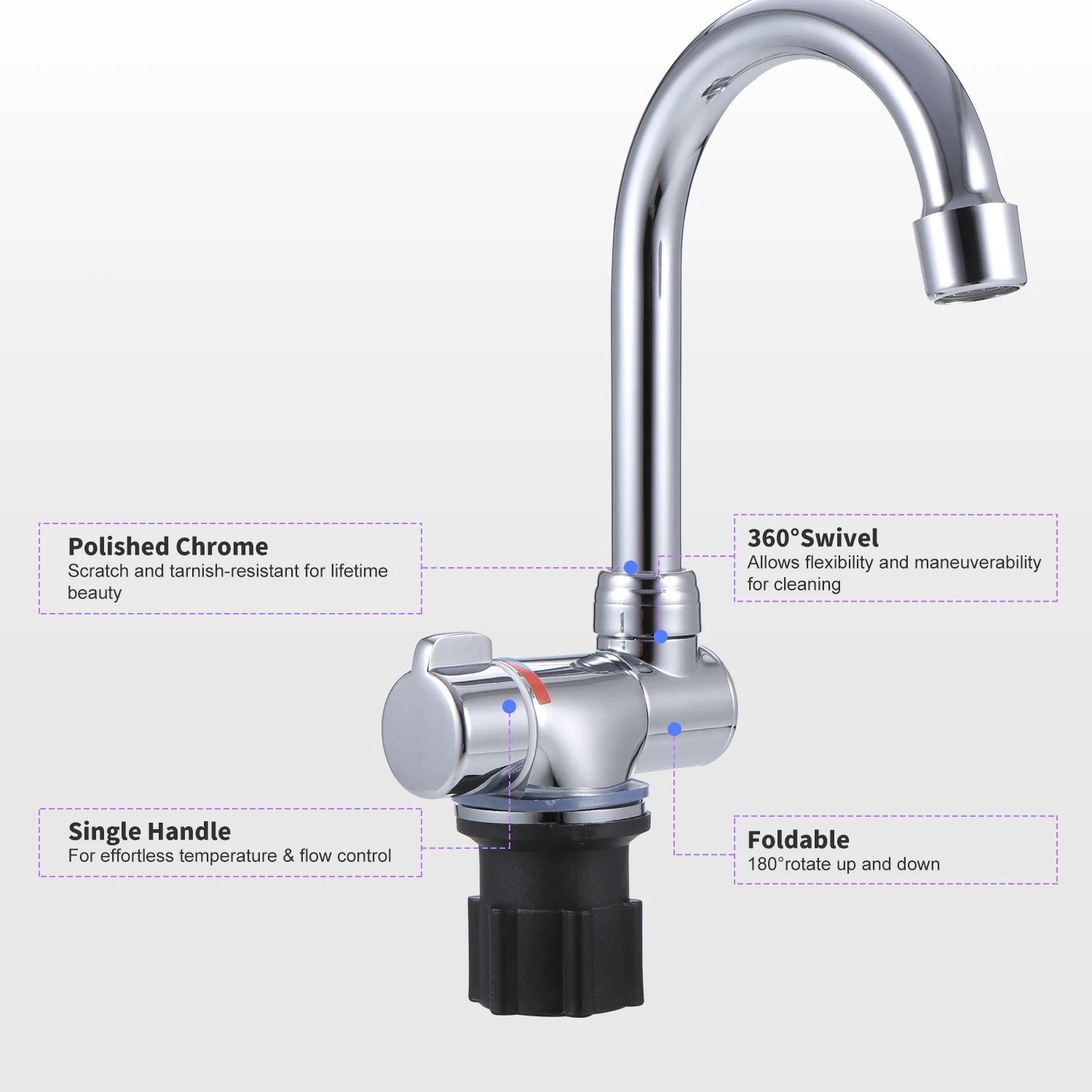 Смеситель для кухни с поворотом на 360 градусов кран раковины воды одной ручкой