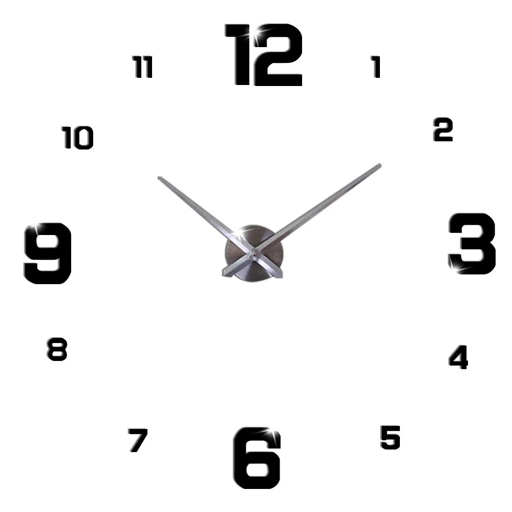 25 &quot-40&quot арабские цифры DIY большие настенные часы 3D зеркало Стикеры Металл