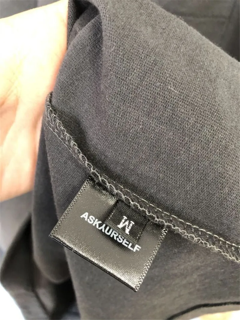 

Vintage Pocket Askyurself T shirts Men Women 1:1 Best Quality Heavy Fabric Top Tees T-shirts harajuku t shirt for women