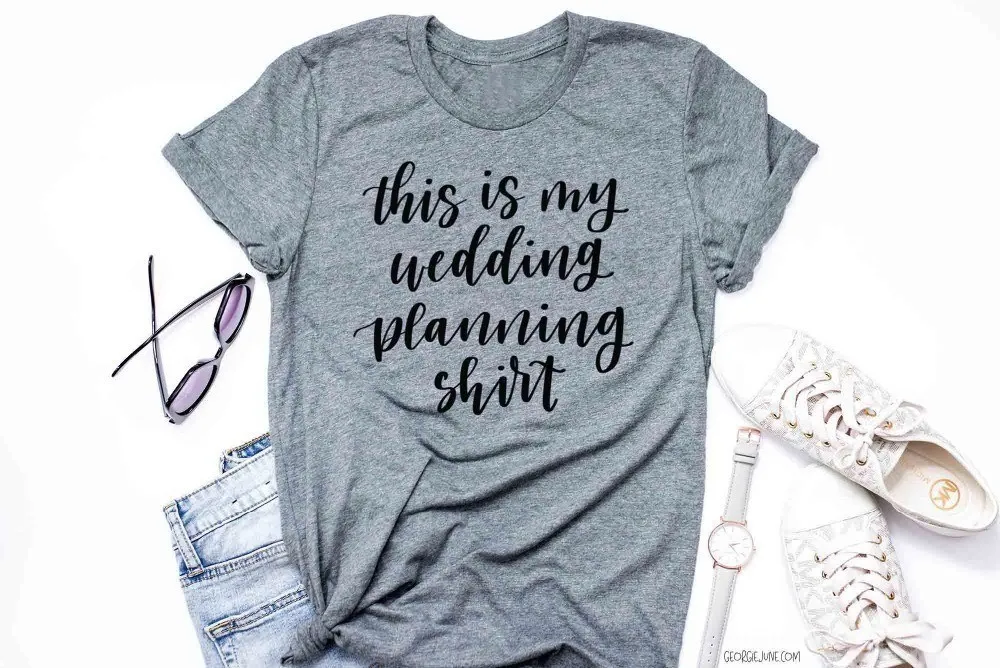 

Wedding Planning Shirt Gifts For Women Engagement Fashion Slogan Bachelorette Party T-shirt Cotton Tumblr Tee Goth Tops-J099