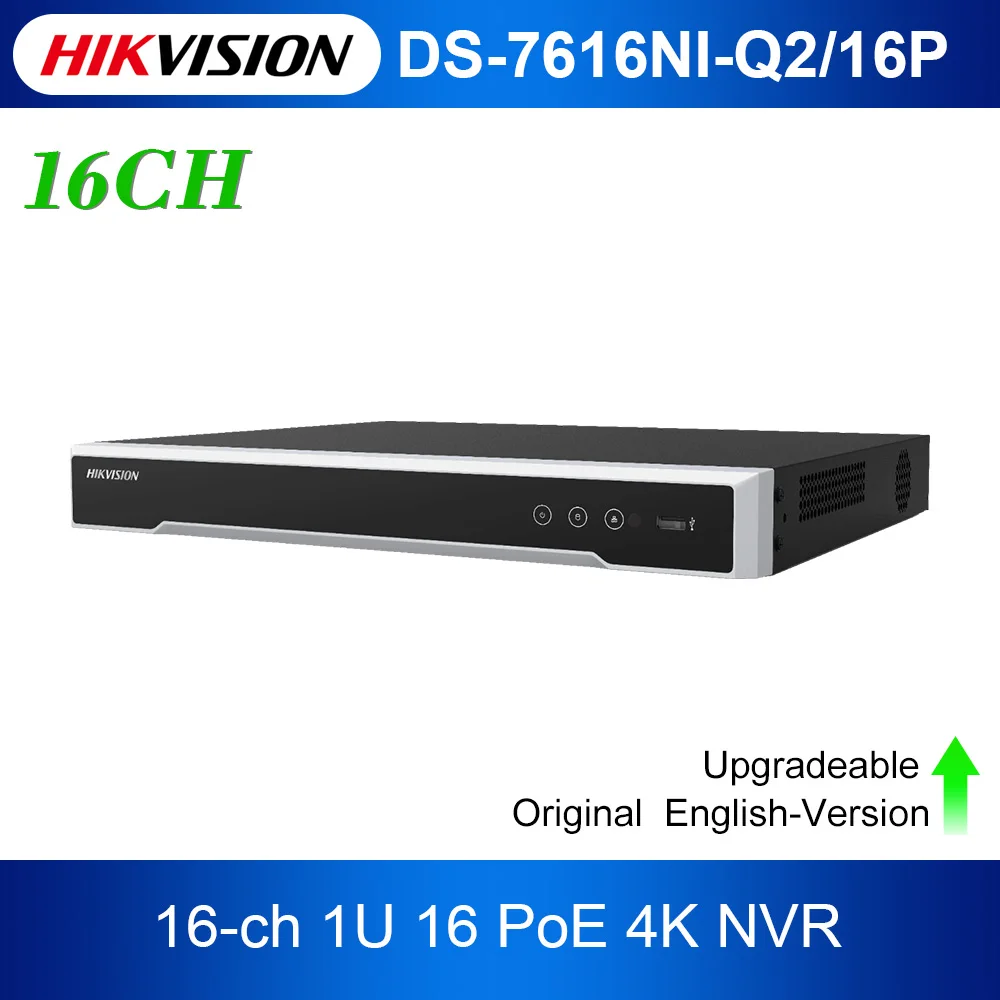 

Hikvision NVR DS-7608NI-Q2/8P DS-7616NI-Q2/16P 8/16CH POE NVR 8MP 4K H.265+ 2 SATA for POE IPC Security Network Video Recorder