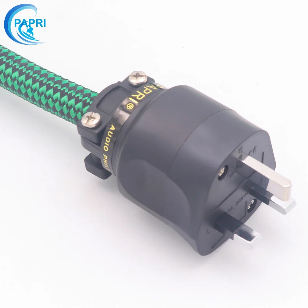 PAPRI S-660UK 6N OFC Oxygen-free copper 13A British Standard AC Power Cable Gold plated rhodium HIFI Amp Audio CD Player | Электроника