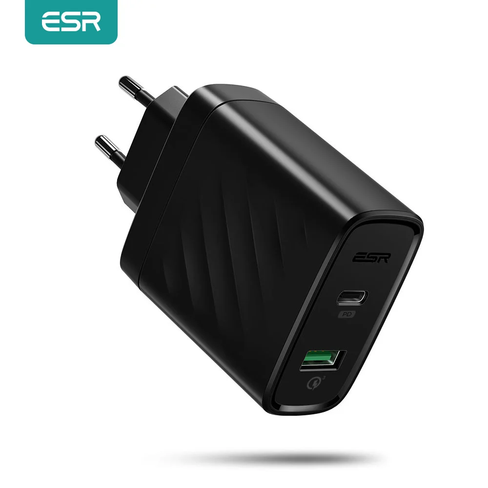 ESR USB C PD зарядное устройство 36 Вт двойное быстрое для iPad Pro iPhone 11 X XS XR Max SE 2020