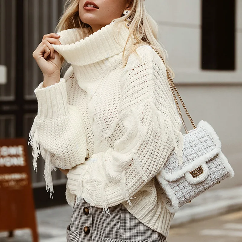 Элегантный 2019 осенне-зимний свитер с черепашками женские вязаные свитера