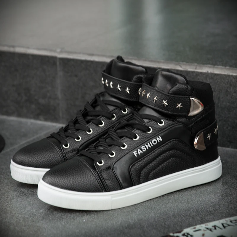 Кроссовки мужские высокие в стиле хип хоп Спортивная красная обувь для