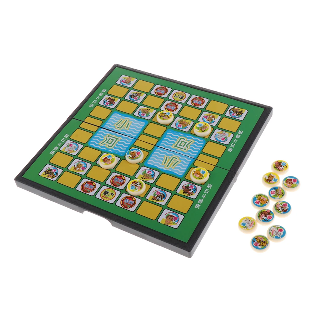 Маленькие китайские шахматы в виде животных джунглях складная шахматная доска