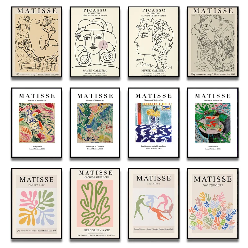 Винтажные картины на холсте Винтаж Анри Матисс Пикассо в стиле ретро постеры с