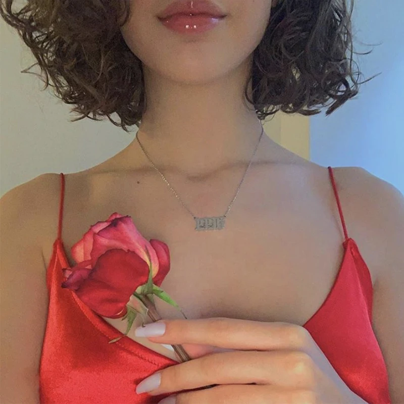 HangZhi 2020 New Trendy Year Number Pendant Glossy Stainless Steel Special Collar Necklace for Women Jewelry Birthday Gifts | Украшения и