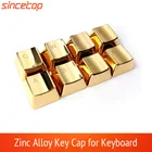 Крышка ключа из цинкового сплава для механической клавиатуры MX Axis, Серебристыезолотистые металлические клавиши на клавиатуру, s Keypress WASD QWERASDF ARROW 37key