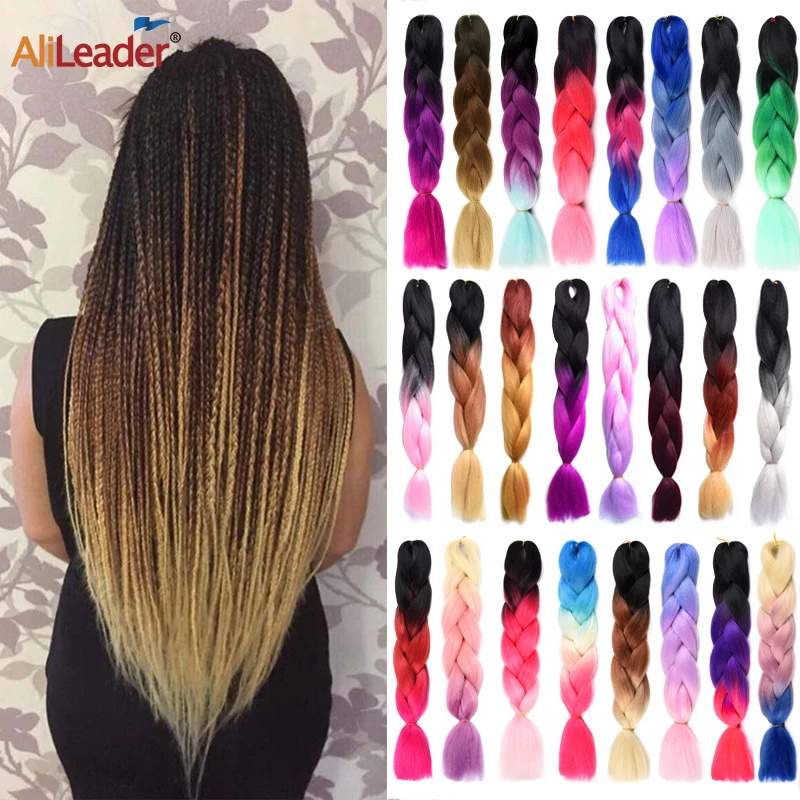 

100G Jumbo Braid Hair 24Inch Synthetic Braiding Hair Ombre Jumbo Braids Hair Heat Resistant Wholesale Braids Hair Extension