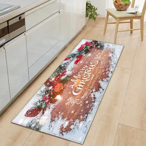 christmas kitchen mat carpet flannel living room carpet non slip welcome entrance door mat hallway rugs for bedroom bathroom free global shipping