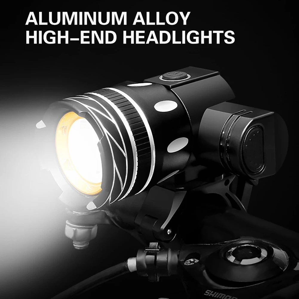 Bicycle USB Rechargeable Headlights T6 High Brightness Power Bank 3Modes IPX6 Waterproof Warning Light for Bikes Headlamp | Автомобили и