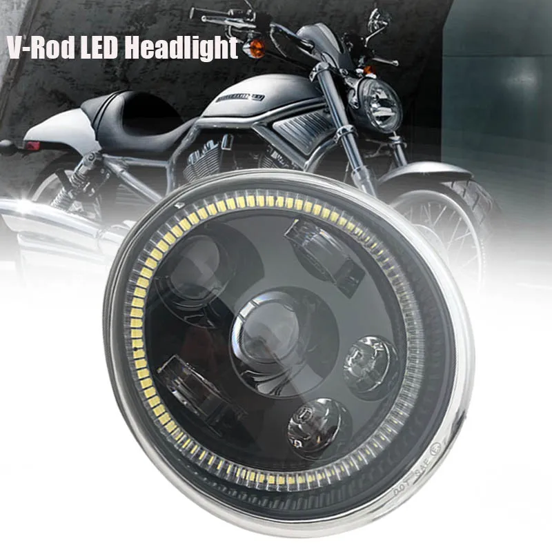 Новейшая светодиодная фара DOT E9 V с кольцом DRL для мотоцикла VROD VRod VRSCF VRSC |