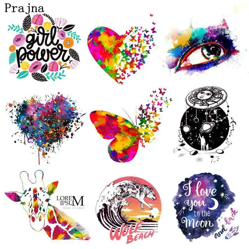 Цветные виниловые термонаклейки Prajna с глазами в форме сердца для одежды полосы