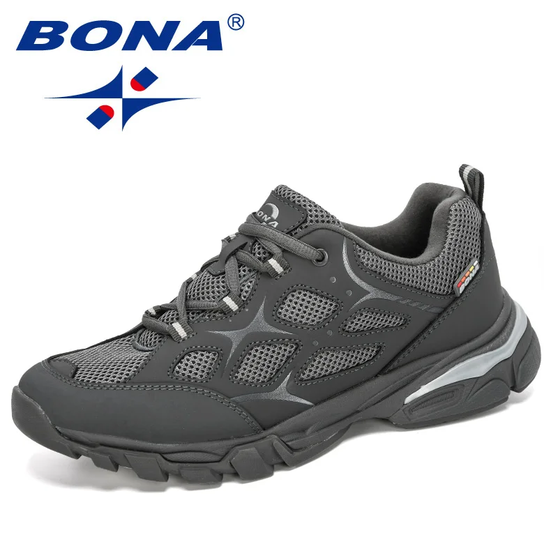 

Мужские кроссовки BONA, спортивные кроссовки с низким берцем, сетчатые, из коровьей кожи, для тренировок, 2019