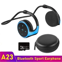 tongdaytech a23 bluetooth compatible wireless earphone hifi sports waterproof headsets support mic tf card fm radio mp3 player