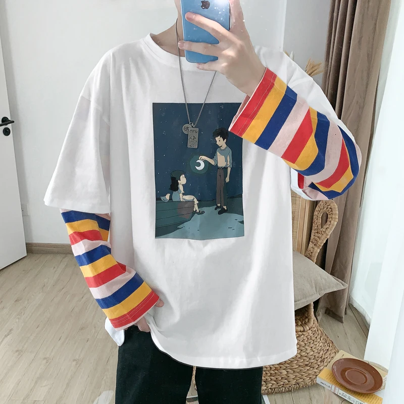 Новинка Осень 2019 корейская версия тренда с длинным рукавом двойка-обманка