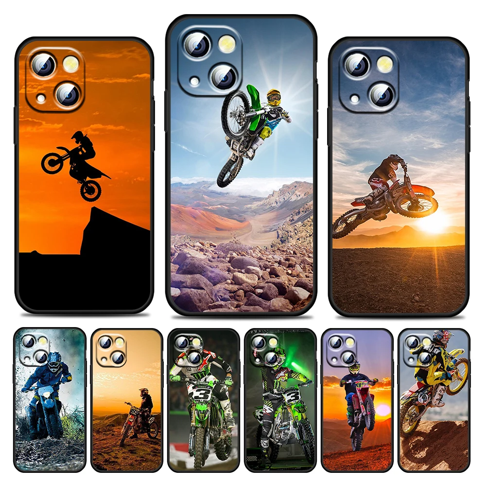 

Cool Helmet Motocross For Apple iPhone 13 12 11 Pro Max Mini XS Max X XR 6 7 8 Plus 5S SE2020 Soft Black Phone Case