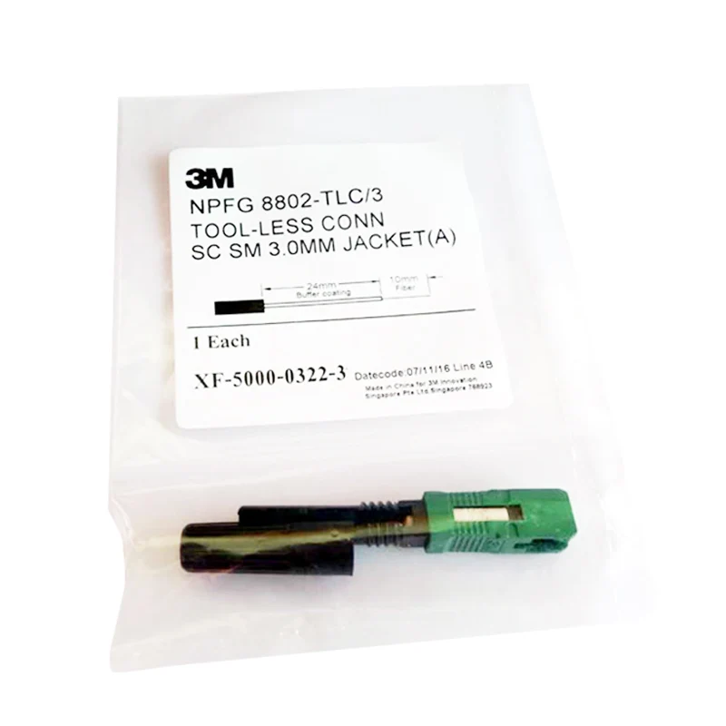 

10pcs SCAPC 3M 8802-TLC/3 singlemode fiber optic quick connector 3M SC 3.0 FTTH Fiber Optic Fast Connector communications