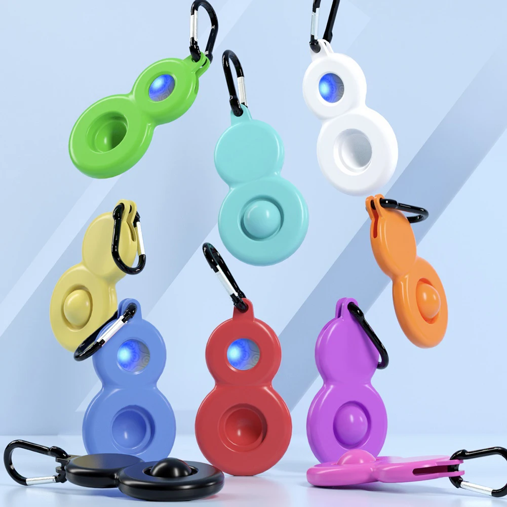 Juguetes antiestr&eacute;s para adultos y ni&ntilde;os, juguete sensorial colgante de silicona con forma de calabaza que puede brillar, con burbujas-2