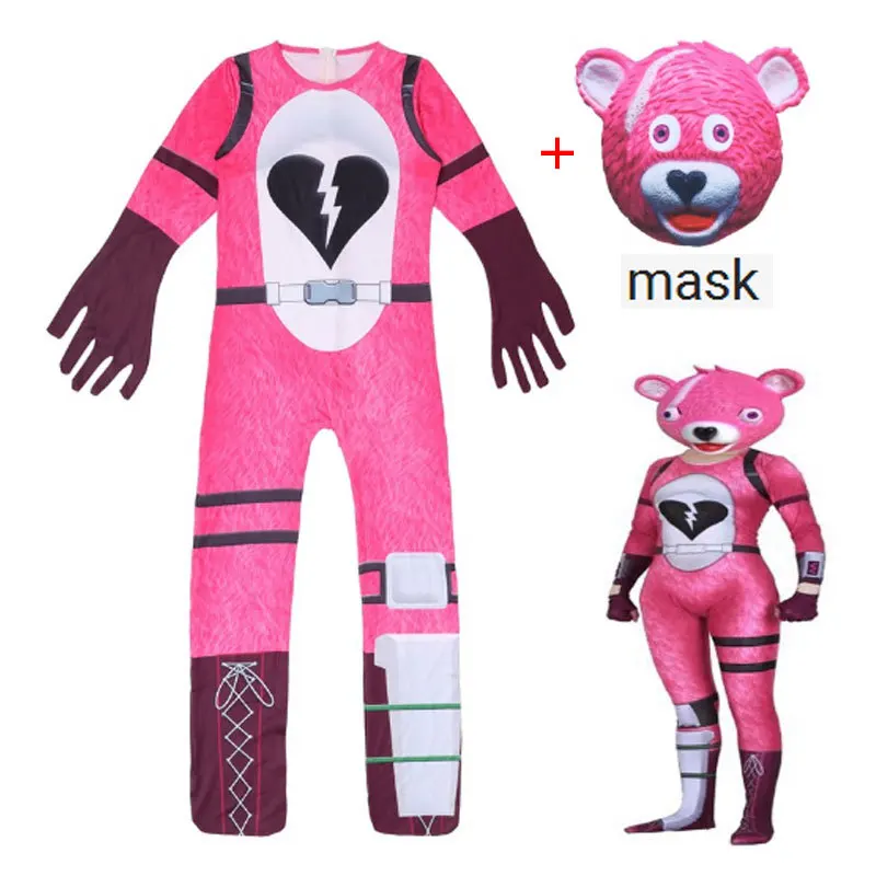

New girl Fantasia carnival costume set pink bear sexy costume girl fighting royal dress set knitted children's Halloween costume