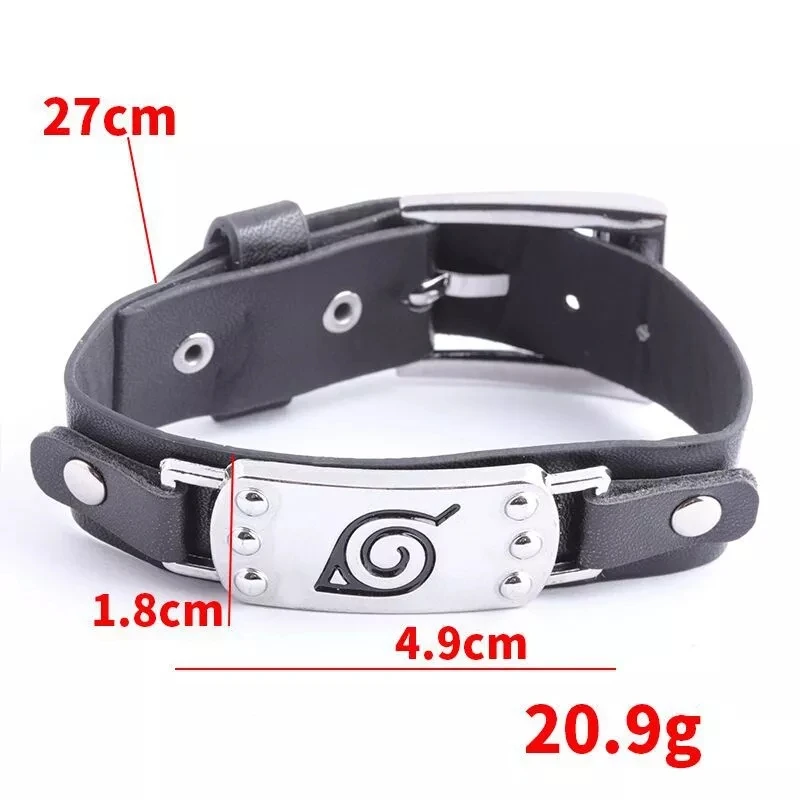 

Anime Uzumaki Bracelets Pierrot Konohagakurenosato Logo Leather Rope Chain Bangles Cosplay Costume Jewelry