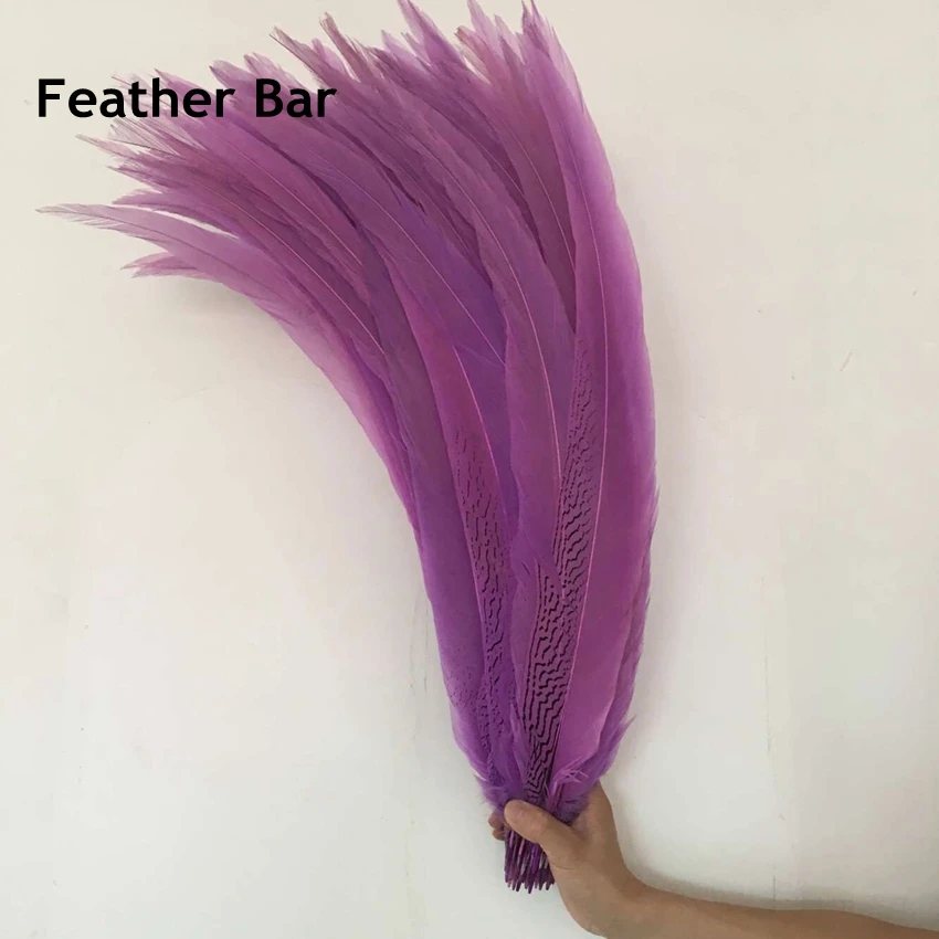 

MFeathers 50PCS Length 40-80CM Silver Pheasant Feather Dyed Fuchsia Lady Amherst Pheasant tails Plumes Carnival Decoration Pluma