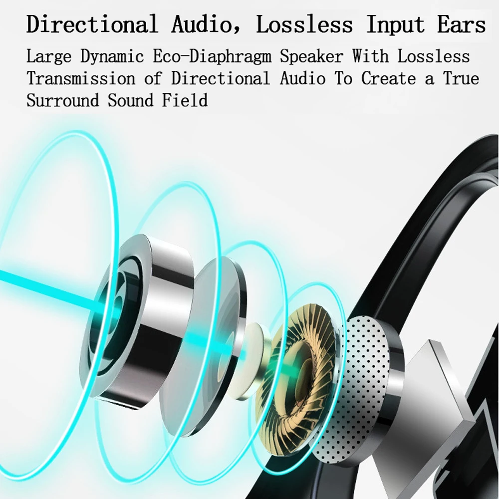 Наушники с громким звуком и микрофоном Bluetooth 5 0 безболезненные водонепроницаемые