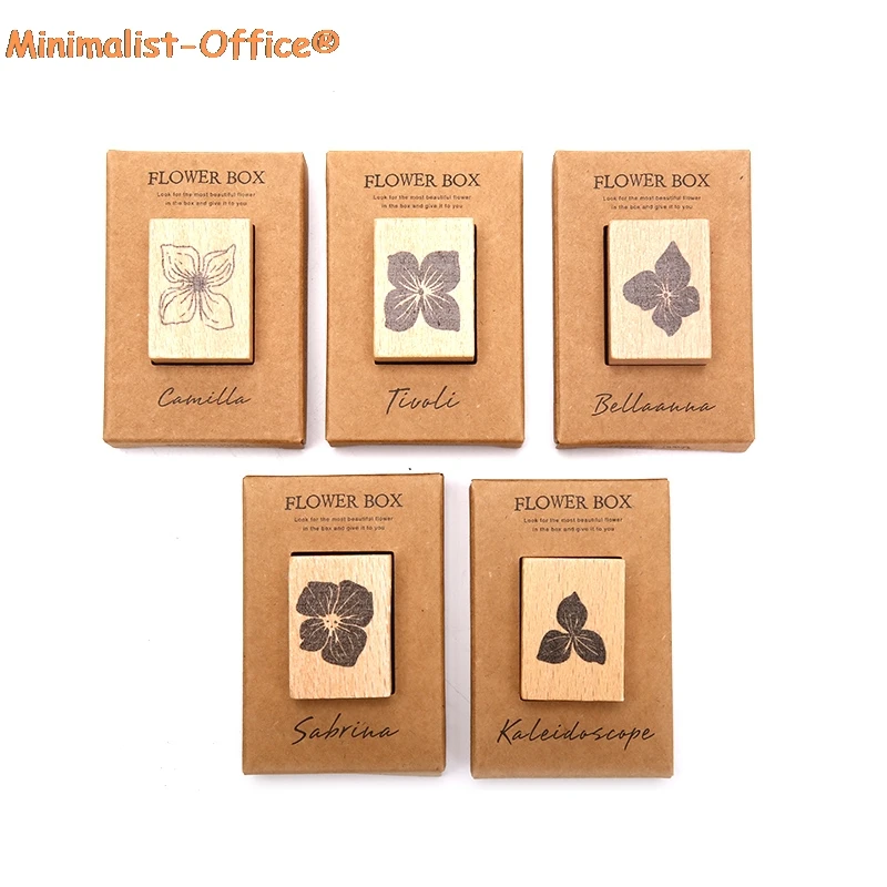 Винтажный деревянный штамп с растениями и цветами сделай сам украшение альбом