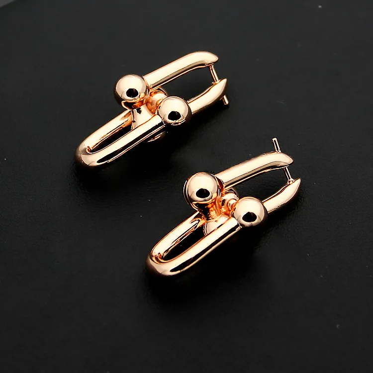 

Titanium Steel Hot style Trade 2 pcs U Chain brand Earring T Letter jewelry Lady