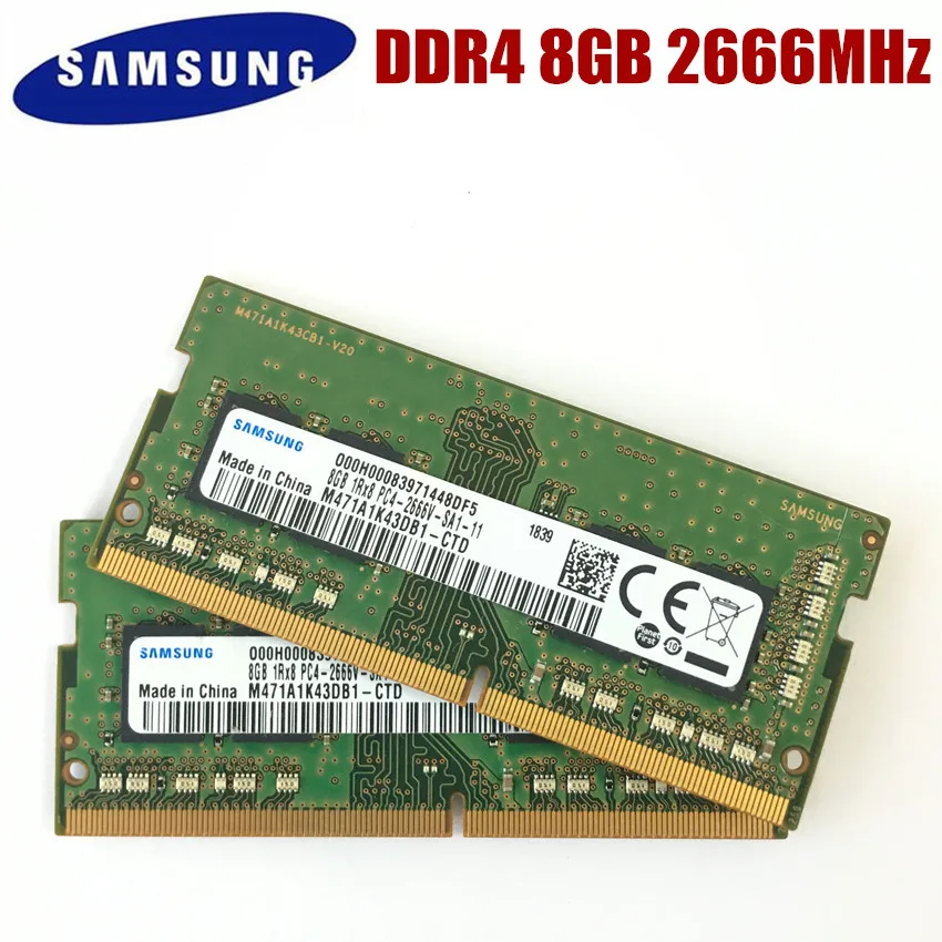 Оперативная память Samsung DDR4 для ноутбука 8 ГБ 4 Гб PC4 2133 МГц или 2400 2400T 2133P