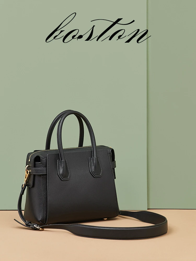

Fashion Handbag Women Korea Crossbody Bag High Quality Genuine Leather Shoulder Bag Ladies Bag Rivet Designer Top Handle Tote