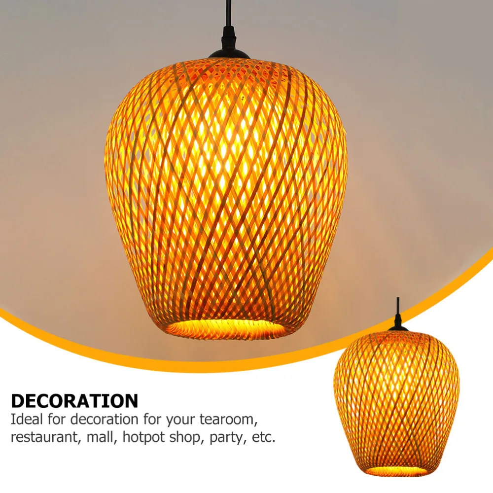 

1Pc Tearoom Decorative Pendant Lamp Natural Decorative Ceiling Light (Khaki)