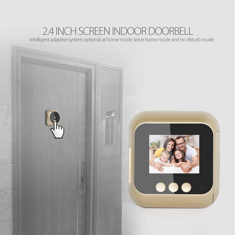 

2.4-Inch High-Definition Sn Display Home Smart Video Doorbell Automatic Photo Recording Night Vision