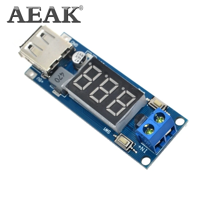 Понижающий модуль AEAK DC двухпроводной вольтметр 5 В зарядное устройство USB или