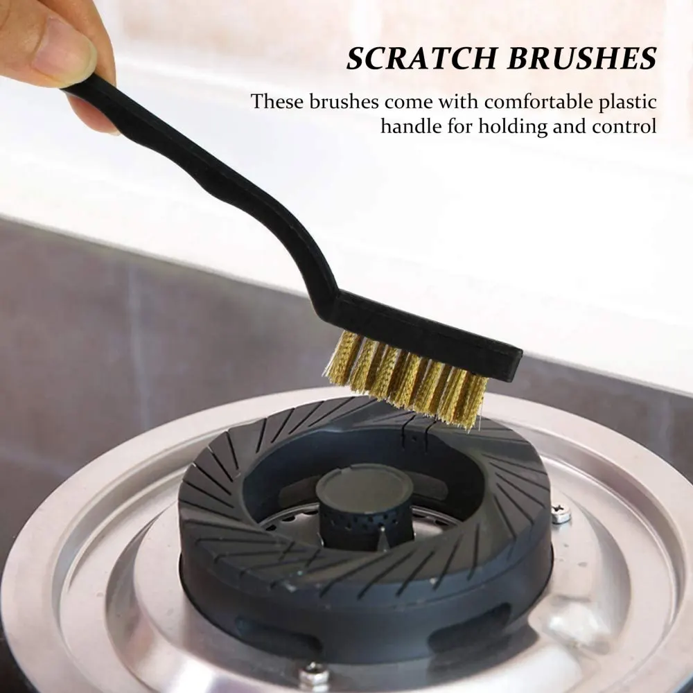 

2 Sets/6pcs Wire Brushes Scratch Brushes Curved Handle Brushes Wire