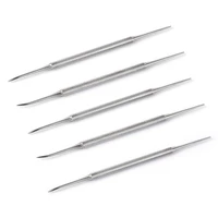 5pcs nail clippers stainless steel 2 ways nail art spoon cuticle dead skin pusher nail groove picker diy manicure pedicure tools