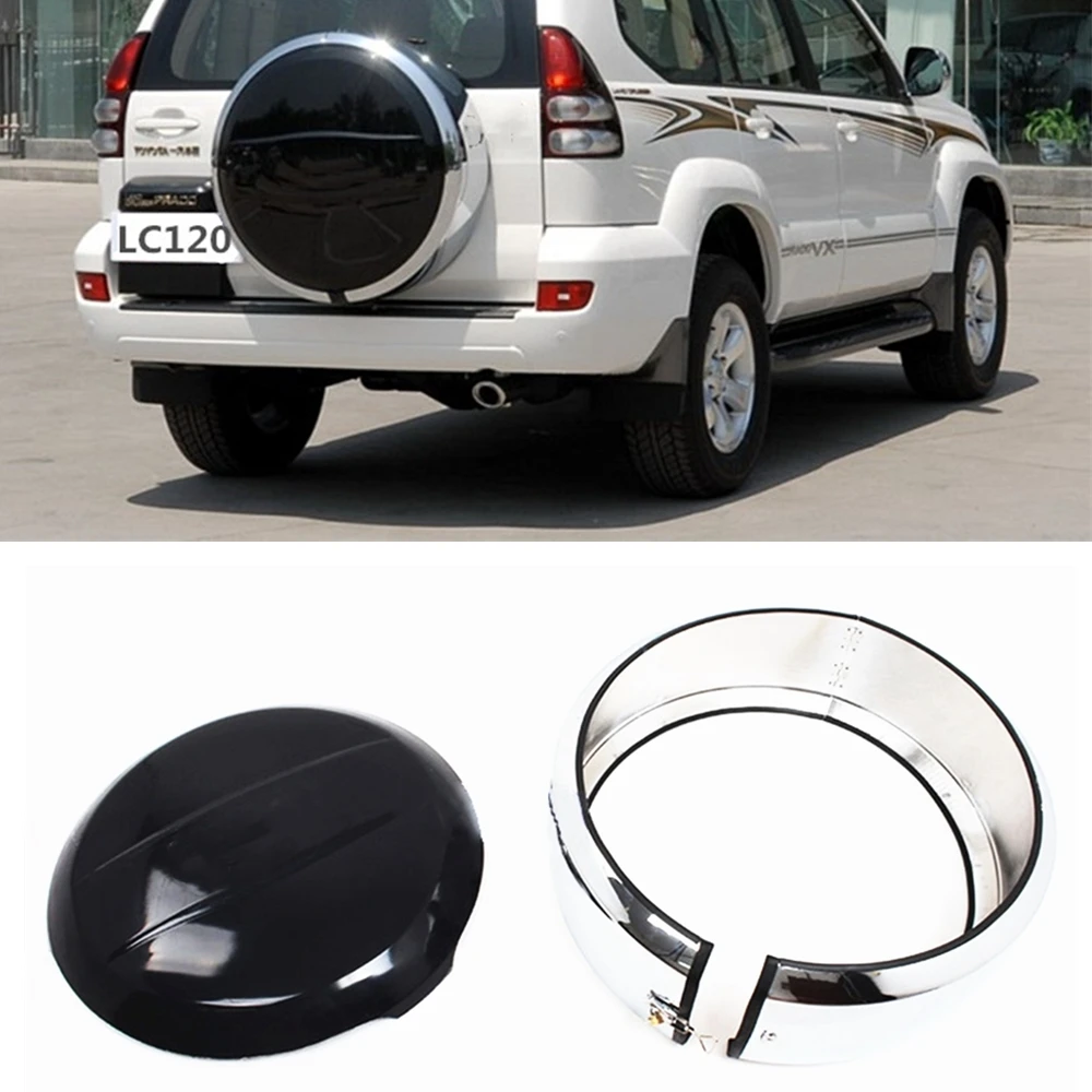

Wheel Tyre Trim For Toyota Land Cruiser Prado FJ120 2003-2009 Tail Gate Chrome Circle Rear Trunk Lid Spare Tire Cover Conversion